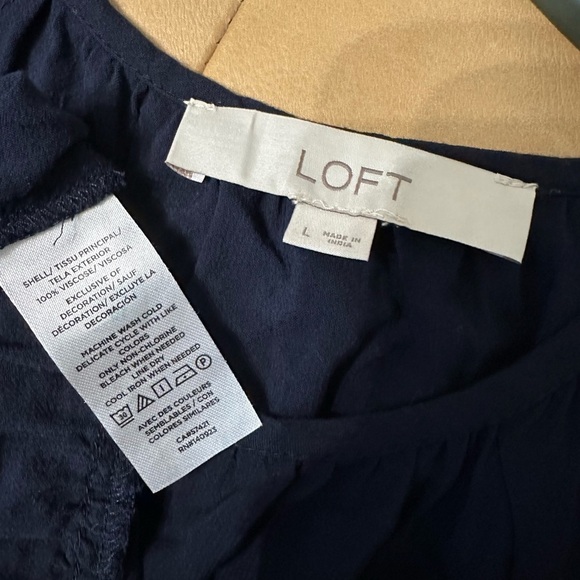 Loft Navy blue top with white trim. new condition. - Picture 4 of 4